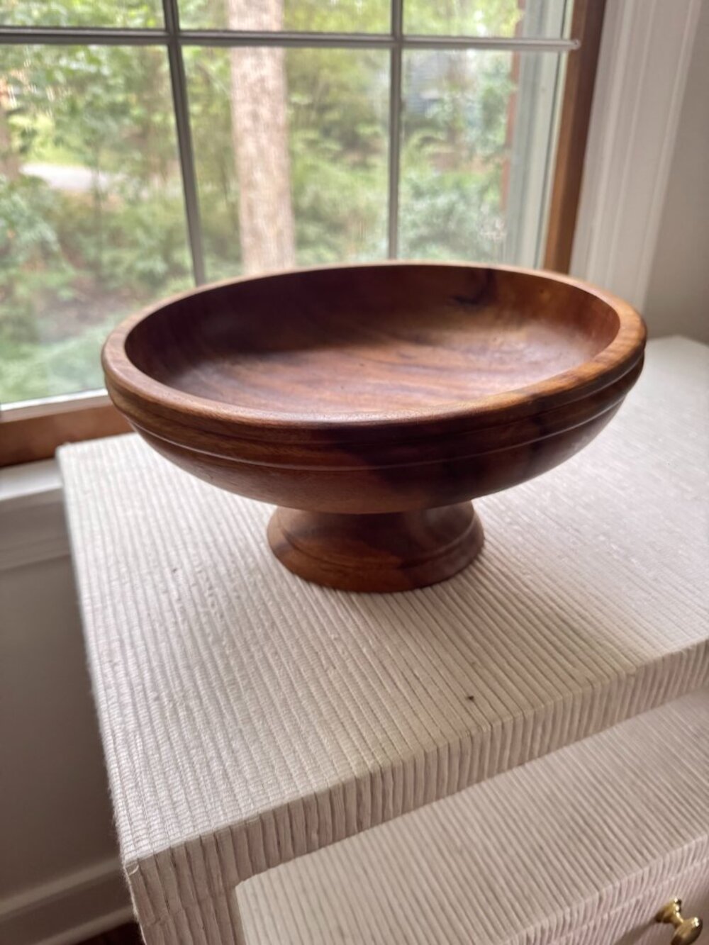 Homco Wood Pedestal Bowl | 11 in
